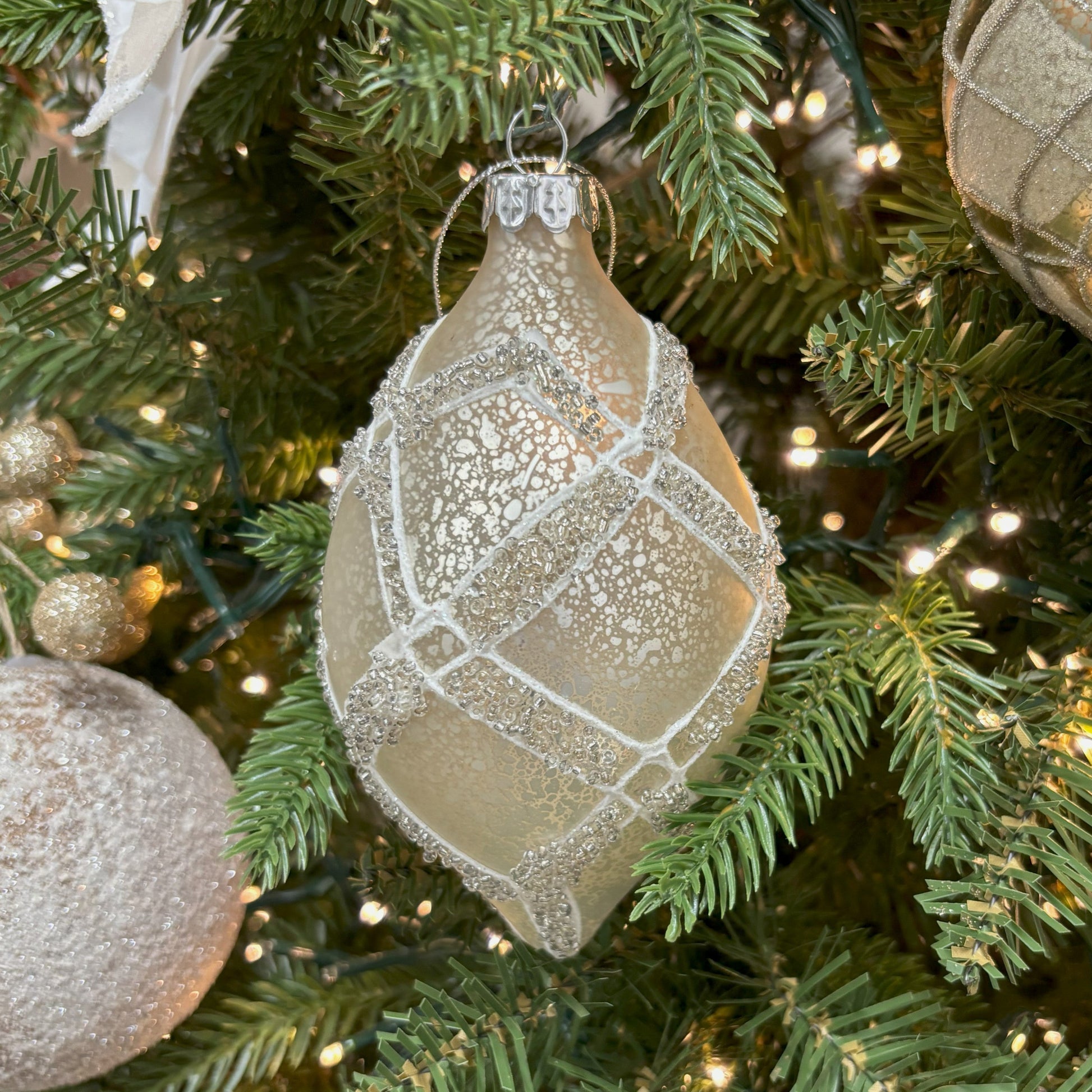 Platinum Glass Finial - My Christmas