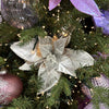 Platinum Poinsettia with Clip - My Christmas