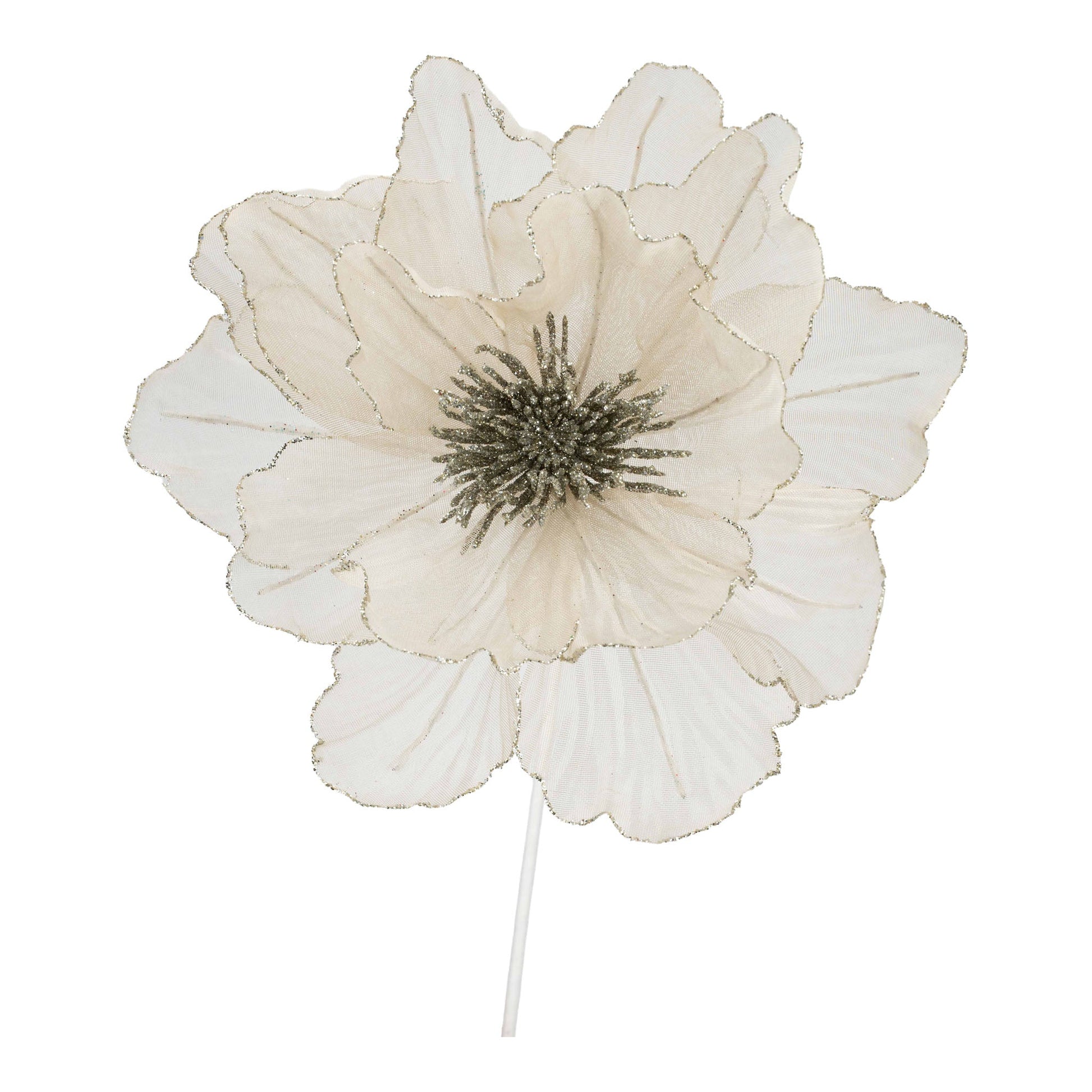 Platinum Sheer Flower Pick - My Christmas