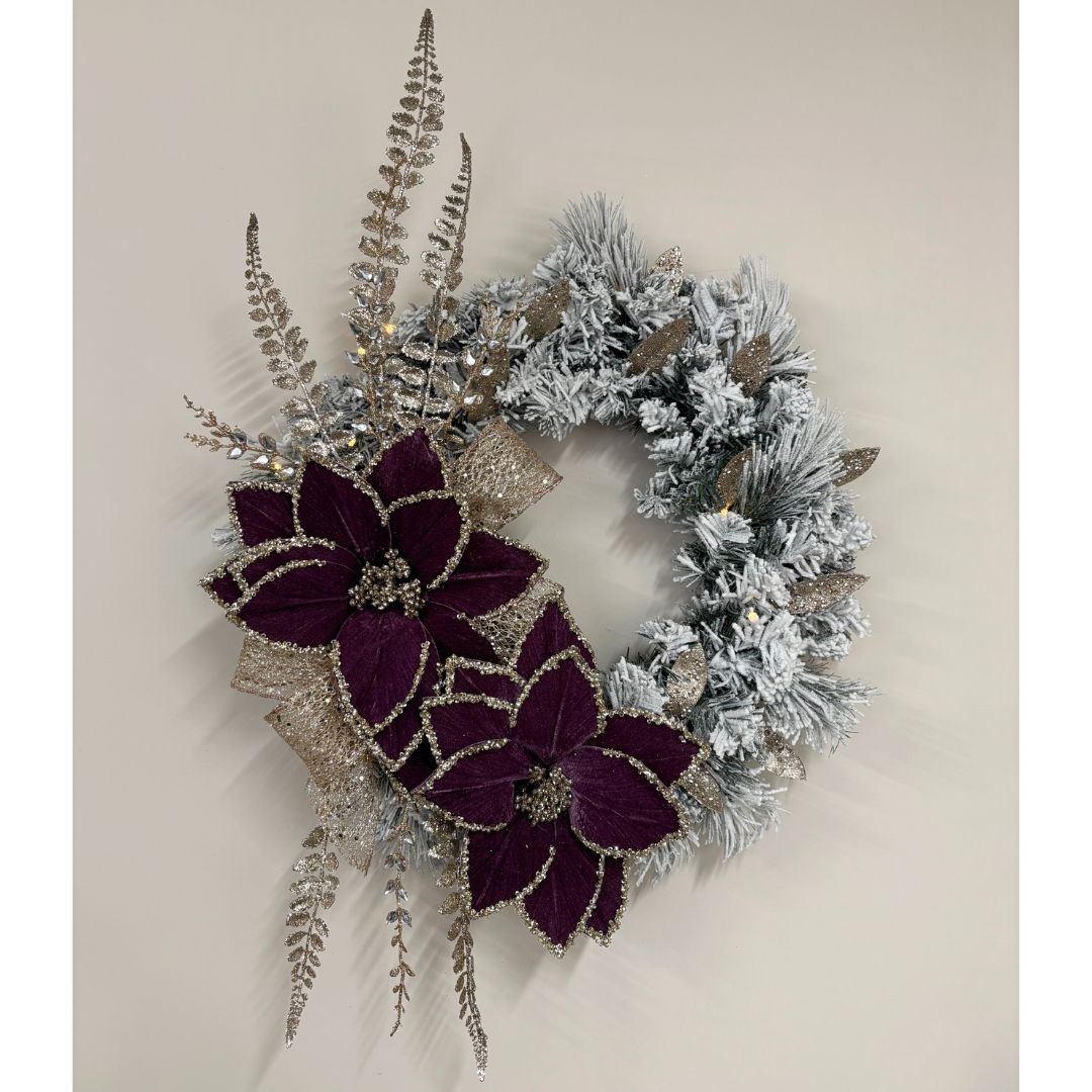 Plum and Champagne Wreath - My Christmas