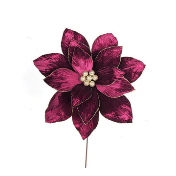 Plum Poinsettia with Rose Gold Glitter - My Christmas