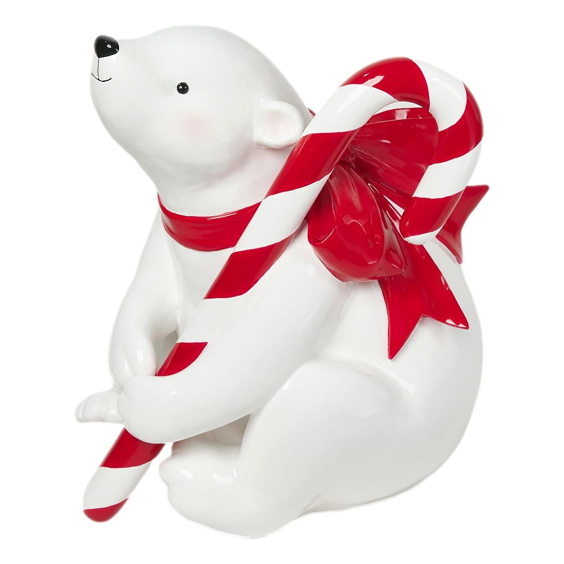 Polar Bear Candy Cane Sitting - My Christmas