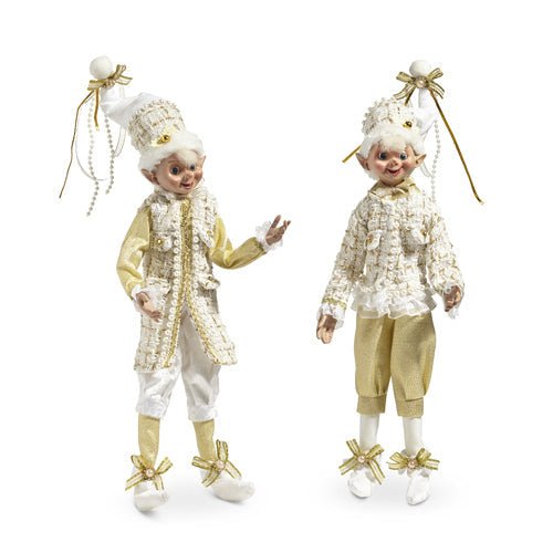 Posable Champagne Tweed Elf - My Christmas