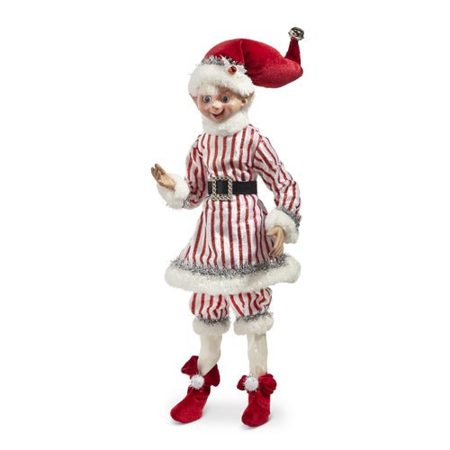 Posable Peppermint Tinsel Elf - My Christmas