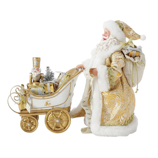 Possible Dreams - Gold and Ivory Santa with Sleigh - My Christmas