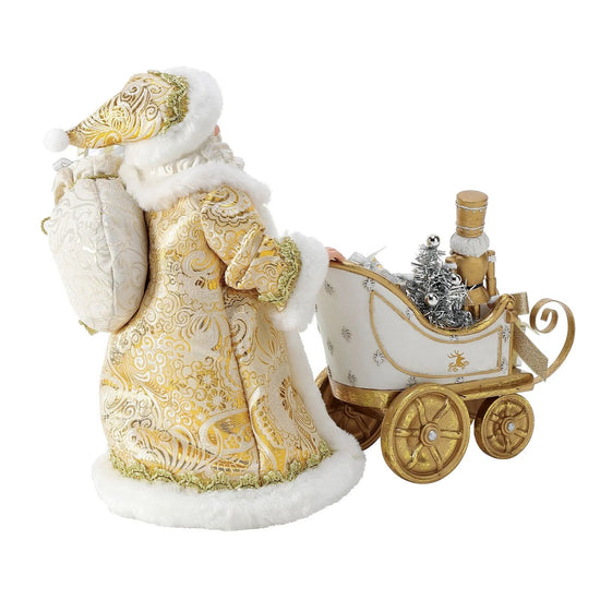 Possible Dreams - Gold and Ivory Santa with Sleigh - My Christmas