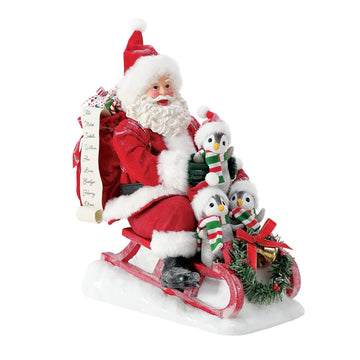 Possible Dreams - Santa with Penguins on Sleigh - My Christmas