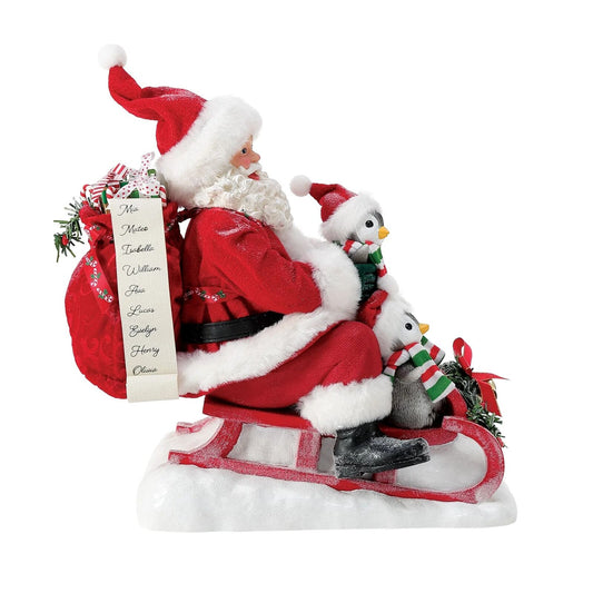 Possible Dreams - Santa with Penguins on Sleigh - My Christmas