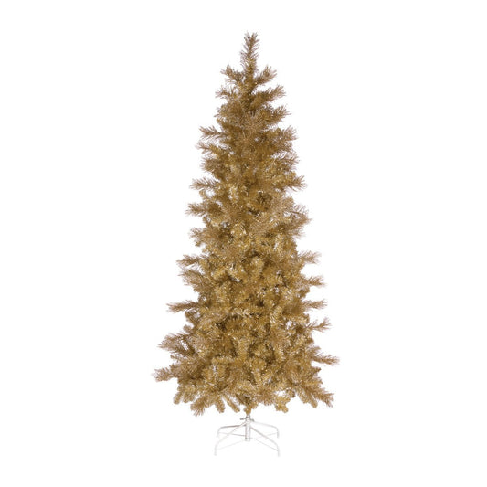 Pre - lit Champagne Tinsel Tree - 7.5ft - My Christmas