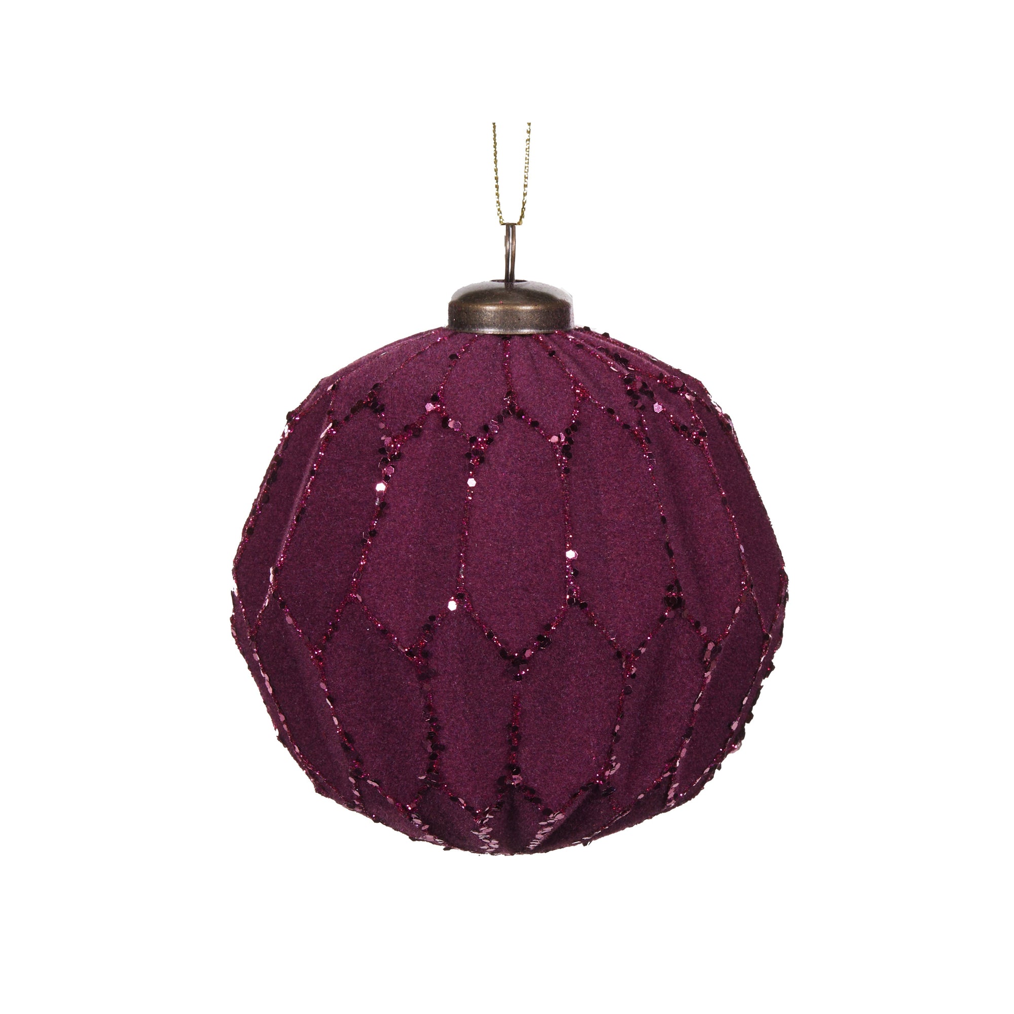 Purple Velvet Geo Bauble - My Christmas