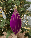 Purple Velvet Striped Shuttle Ornament - My Christmas