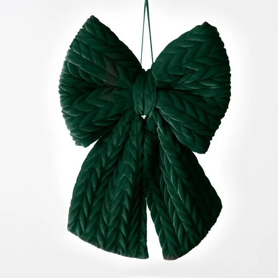 Quilted Emerald Green Bow - 59cm - My Christmas