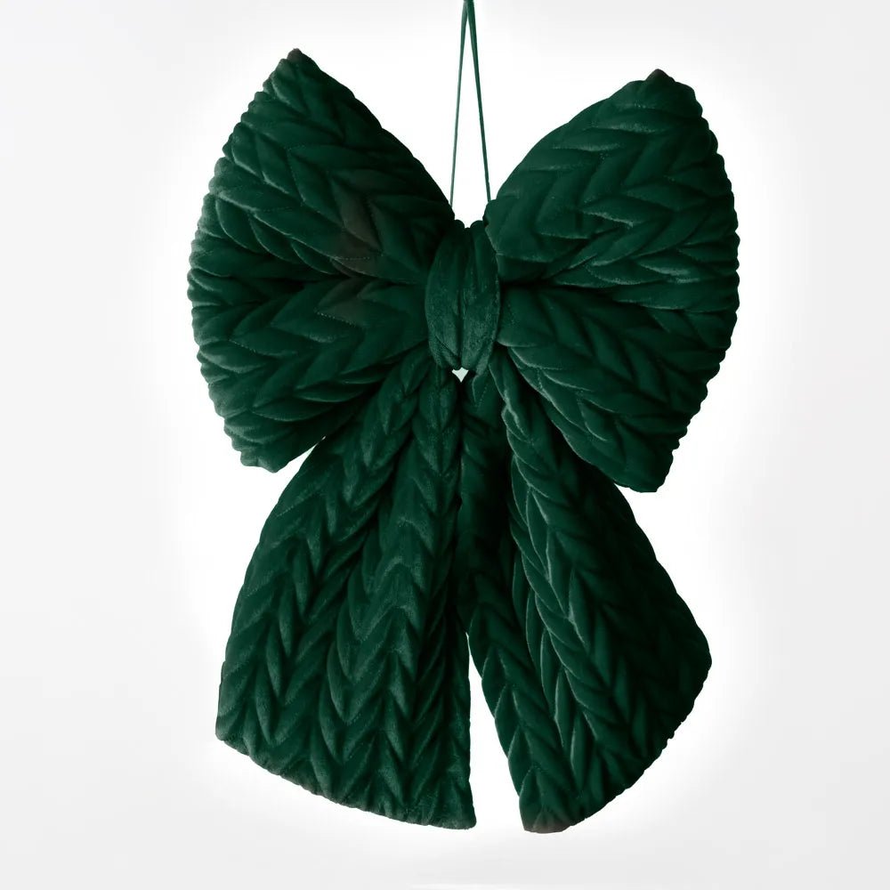 Quilted Emerald Green Bow - 59cm - My Christmas