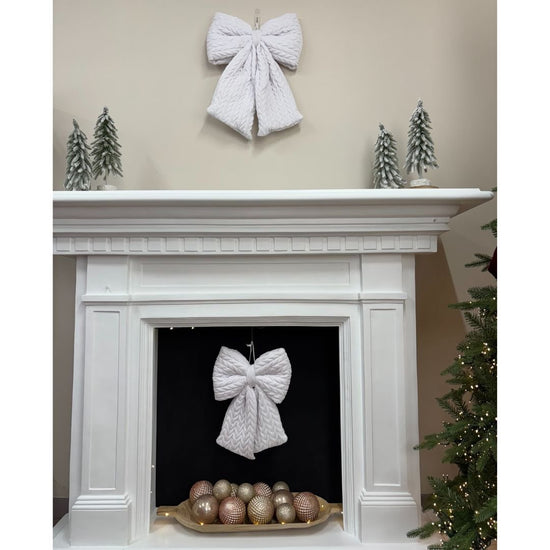 Quilted White Bow - 43cm - My Christmas