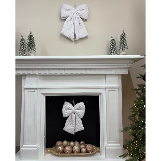 Quilted White Bow - 43cm - My Christmas