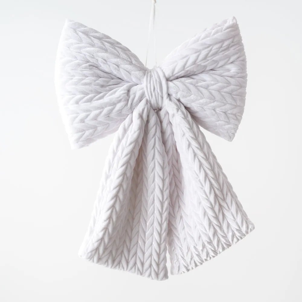 Quilted White Bow - 59cm - My Christmas