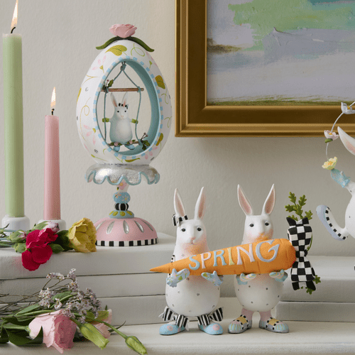 Rabbit Pedestal Egg - My Christmas