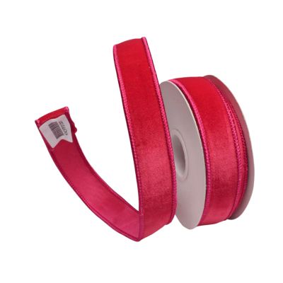 Raspberry Velvet Ribbon - 25mm - My Christmas