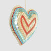 Red and Blue Astini Heart Ornament - My Christmas