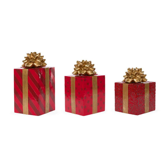 Red and Gold Gift Boxes - Pack of 3 - My Christmas