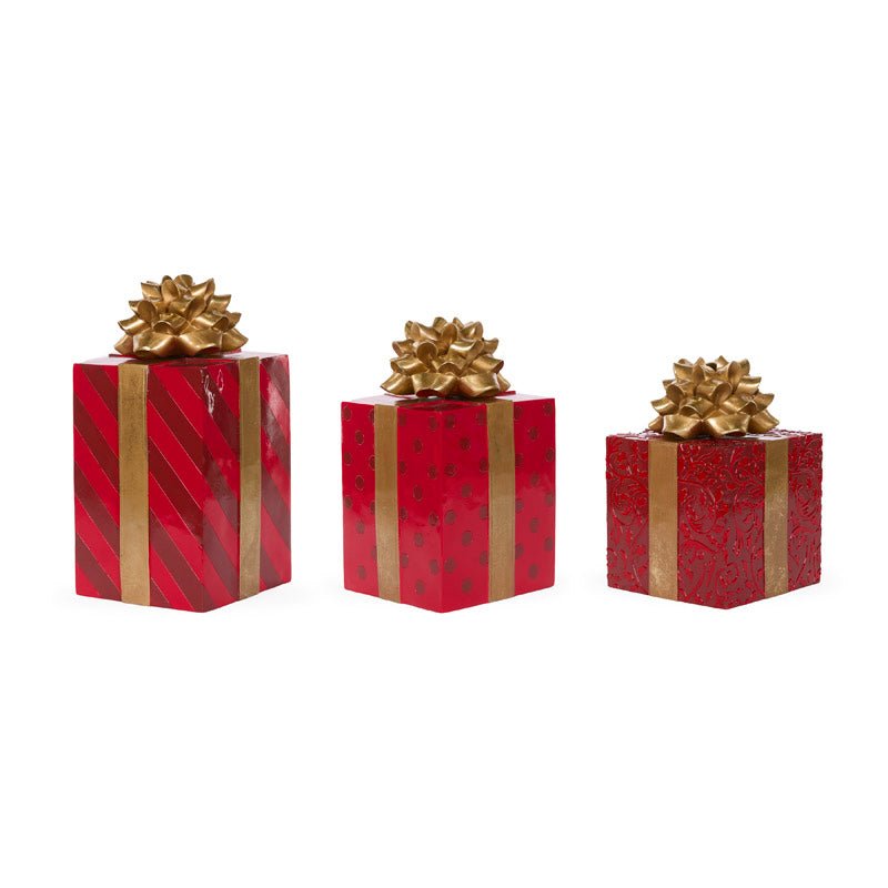 Red and Gold Gift Boxes - Pack of 3 - My Christmas