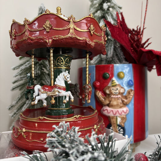 Red and Gold Musical Carousel - My Christmas