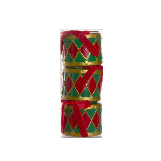 Red and Green 7cm Hanging Drums - Pack of 3 - My Christmas