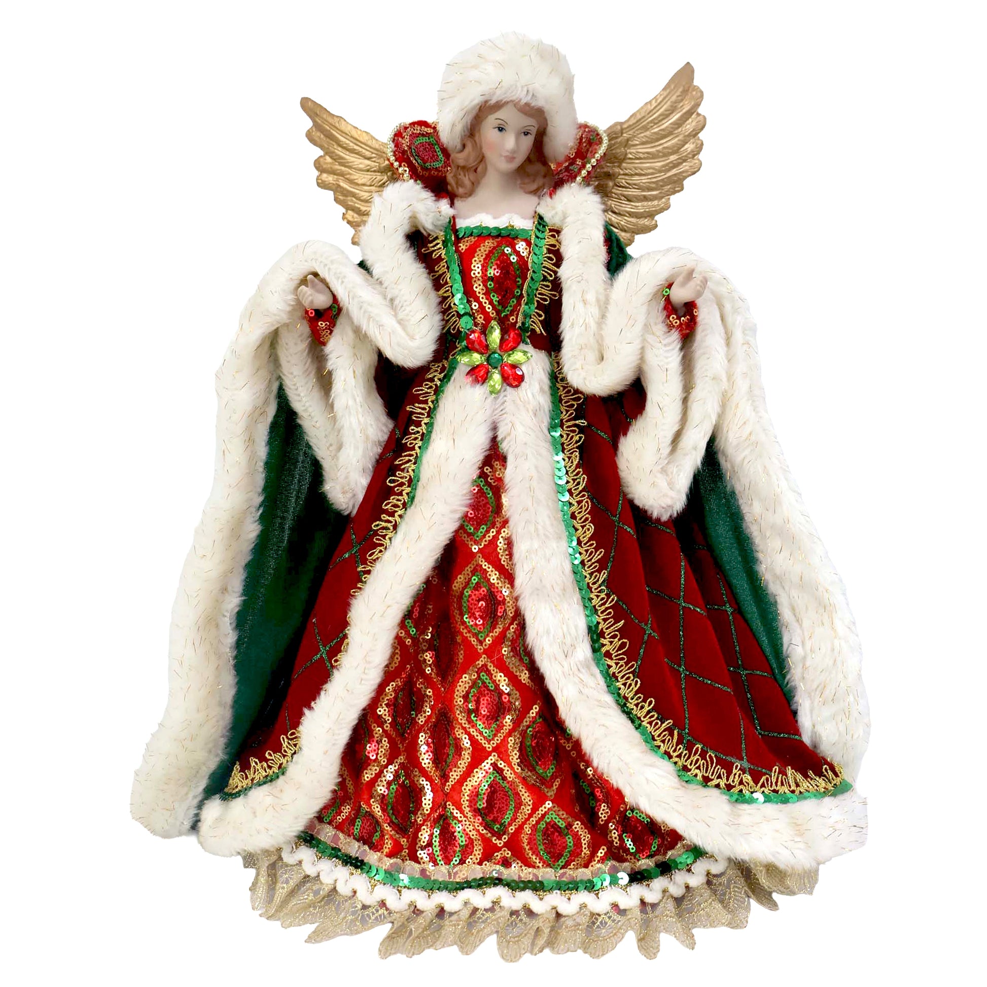 Red and Green Angel Tree Topper - My Christmas