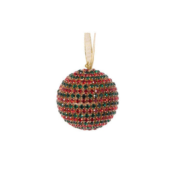 Red and Green Crystal Bauble - My Christmas