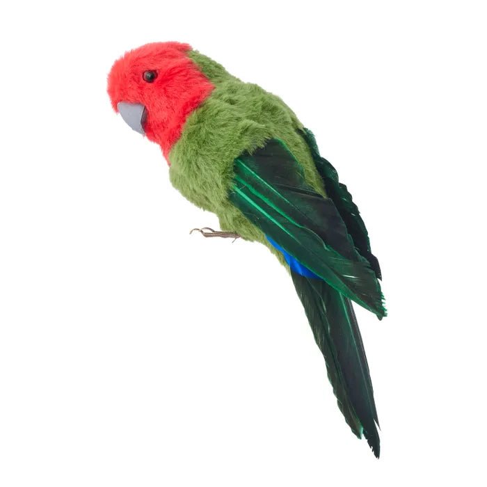 Red and Green King Parrot Feather Ornament - My Christmas