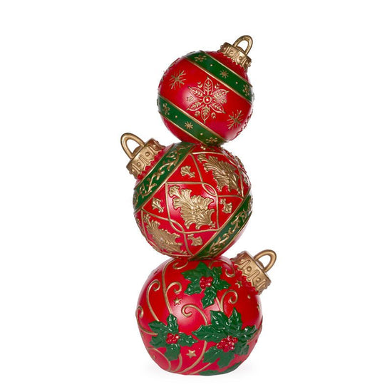 Red and Green Snowflake Bauble Stack - 92cm - My Christmas