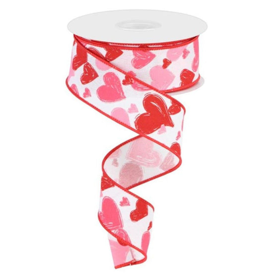 Red and Pink Heart Ribbon - My Christmas