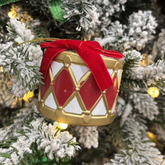 Red and White 7cm Hanging Drums - Pack of 3 - My Christmas