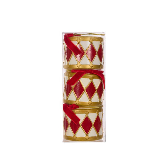 Red and White 7cm Hanging Drums - Pack of 3 - My Christmas