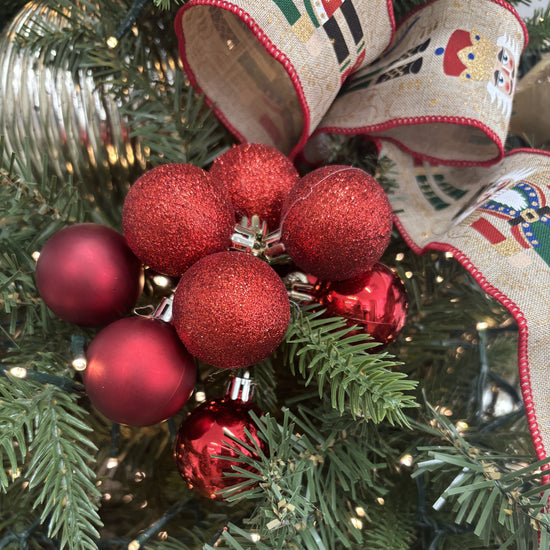 Red Bauble Cluster Pick - Small - My Christmas