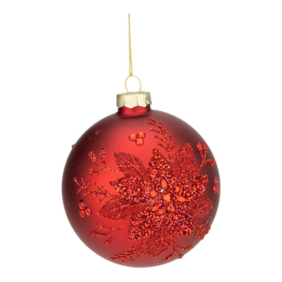Red Beaded Ball Ornament - My Christmas