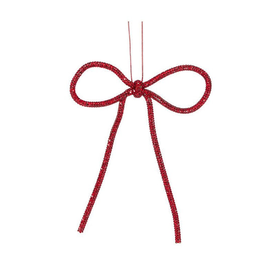 Red Beaded Bow Ornament - My Christmas