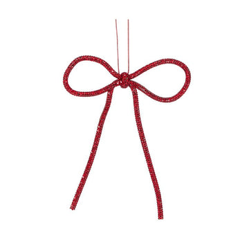 Red Beaded Bow Ornament - My Christmas