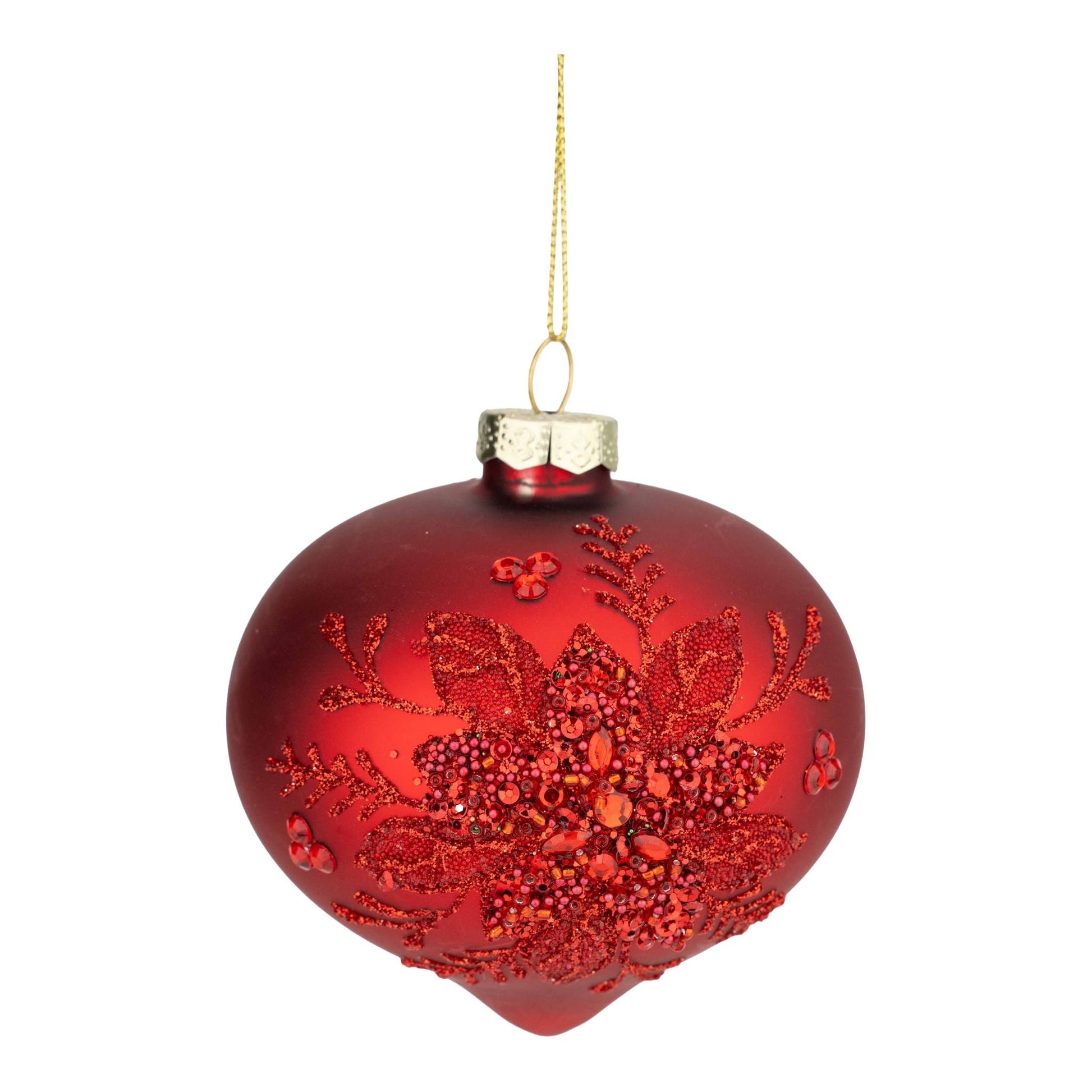 Red Beaded Drop Ornament - My Christmas