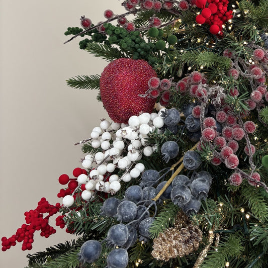 Red Beaded Fruit Ornaments - Set of 3 - My Christmas