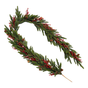 Red Berry on Green Garland - 180cm - My Christmas