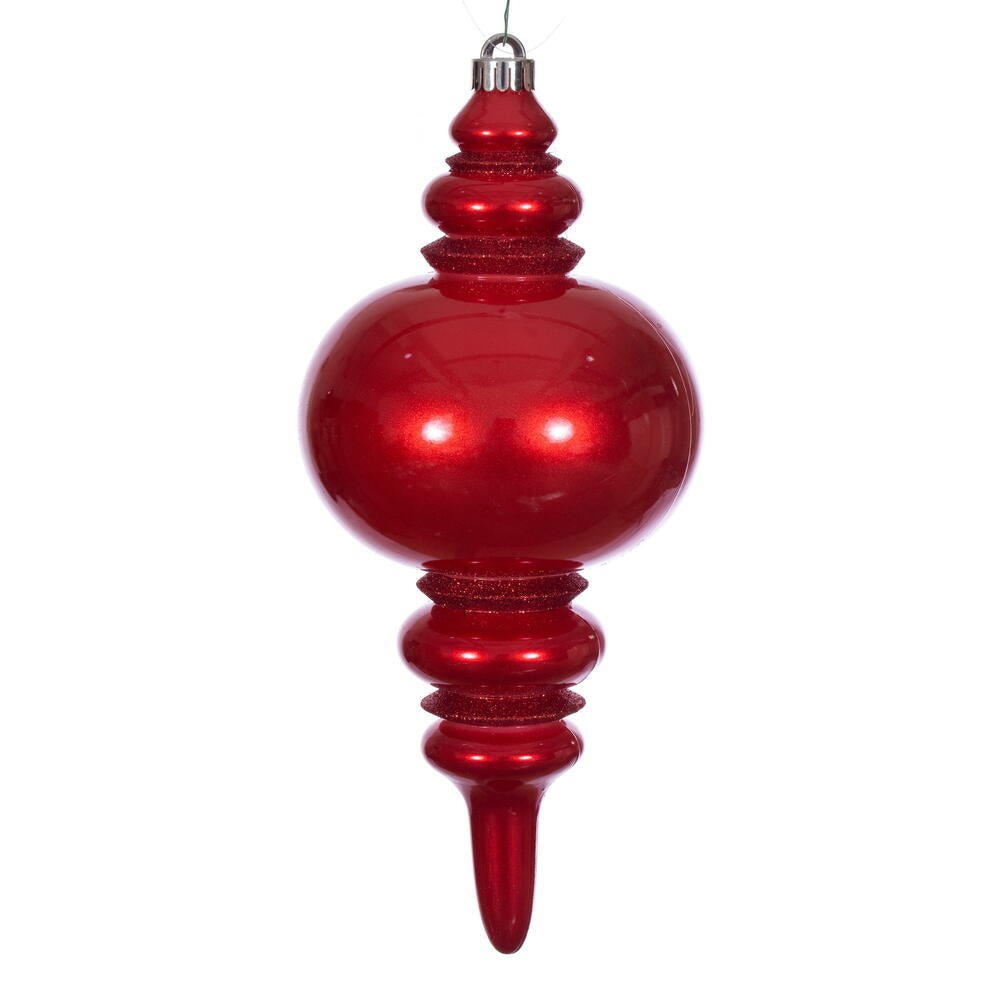 Red Candy Glitter Finial - 33cm - My Christmas