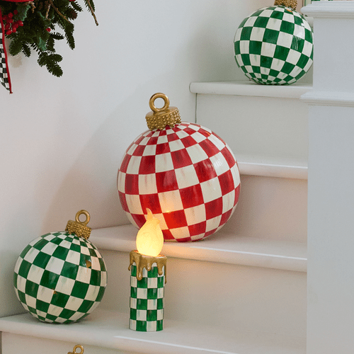 Red Check Large Tabletop Ornament - My Christmas