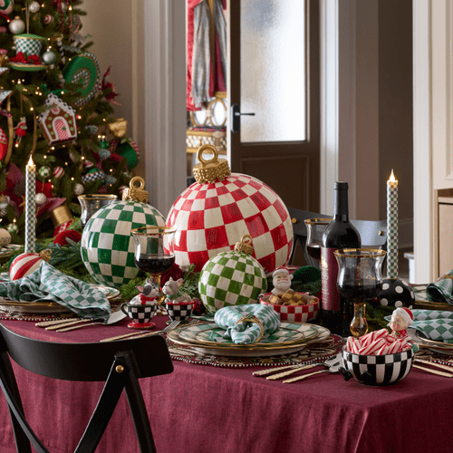 Red Check Large Tabletop Ornament - My Christmas