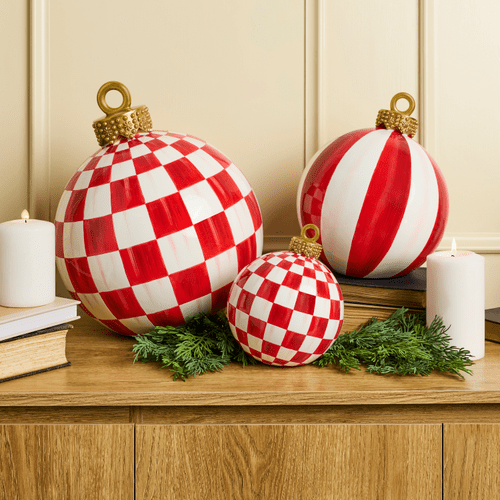 Red Check Small Tabletop Ornament - My Christmas