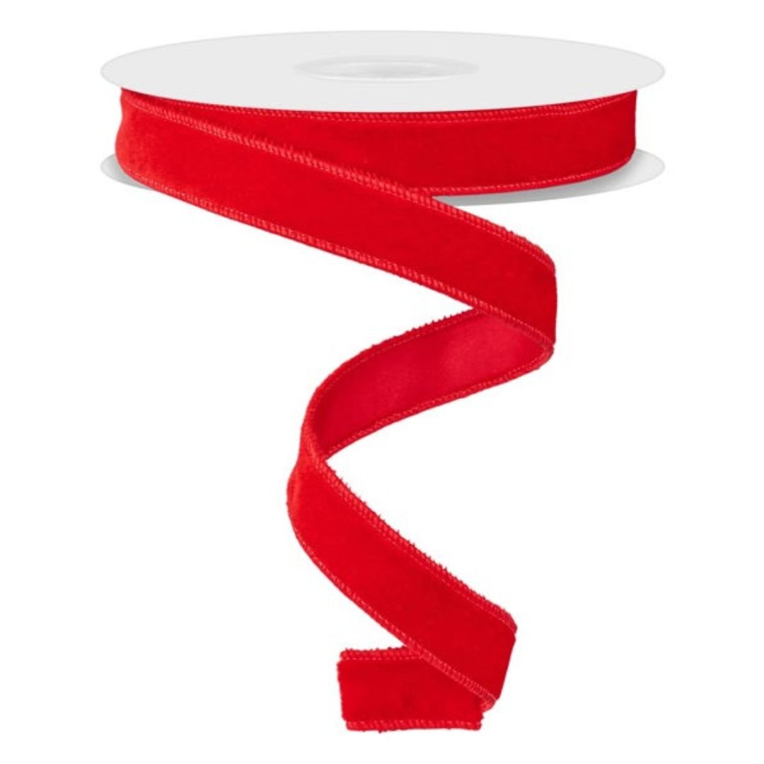 Red Deluxe Velvet Ribbon with Satin Backing - 7/8" wide - My Christmas
