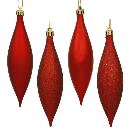 Red Drop Finial Ornament - Box of 8 - My Christmas