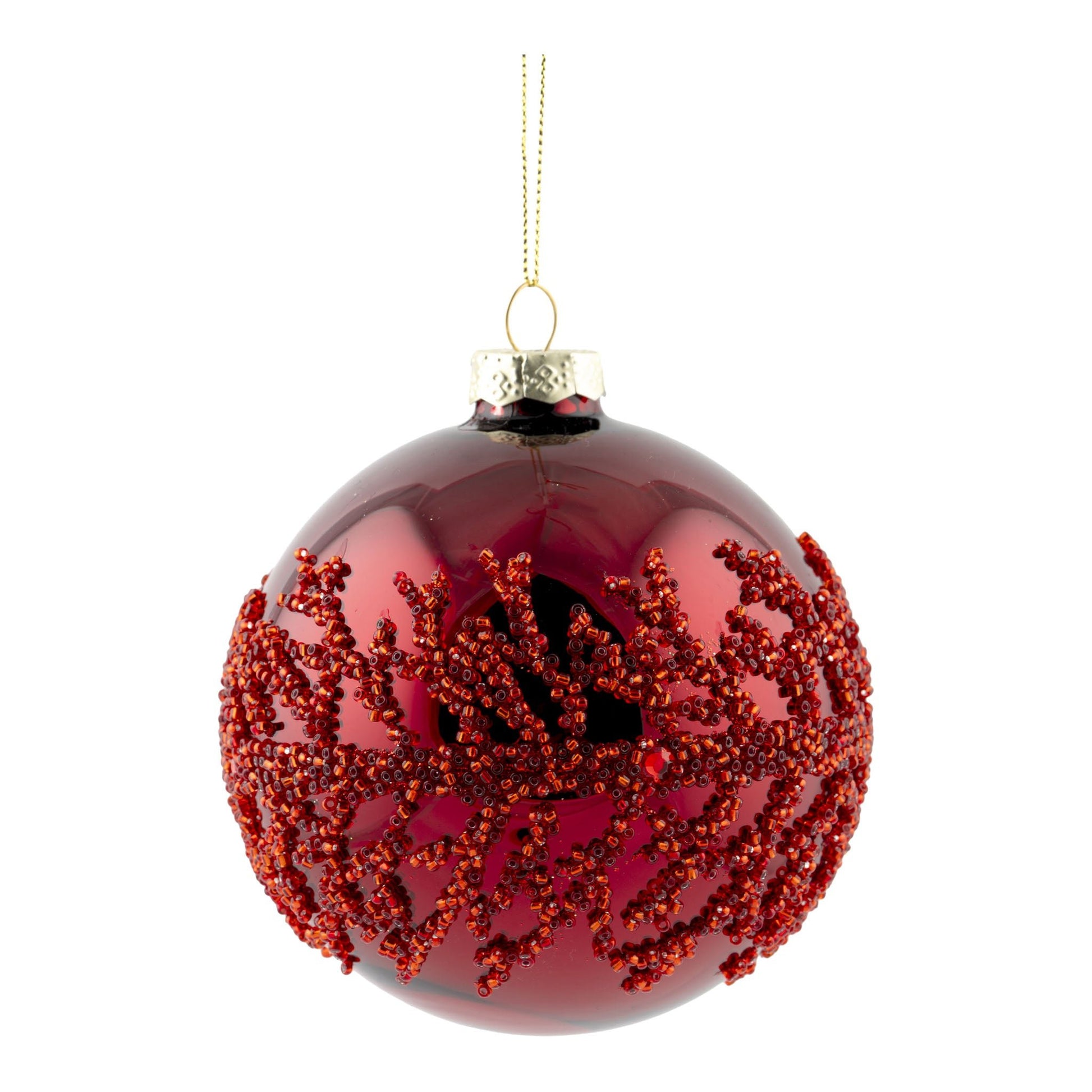 Red Encrusted Branches Ball Ornament - My Christmas
