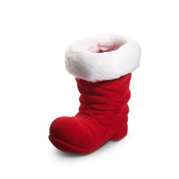 Red Flocked Boot - Small - My Christmas
