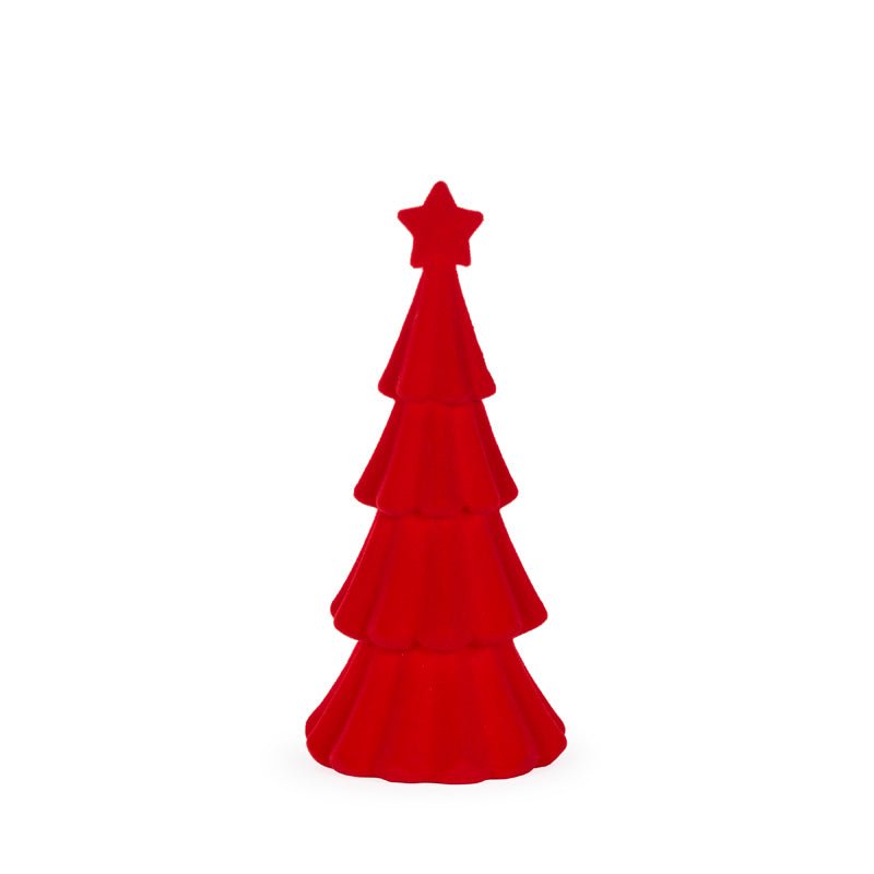 Red Flocked Tree - 30cm - My Christmas